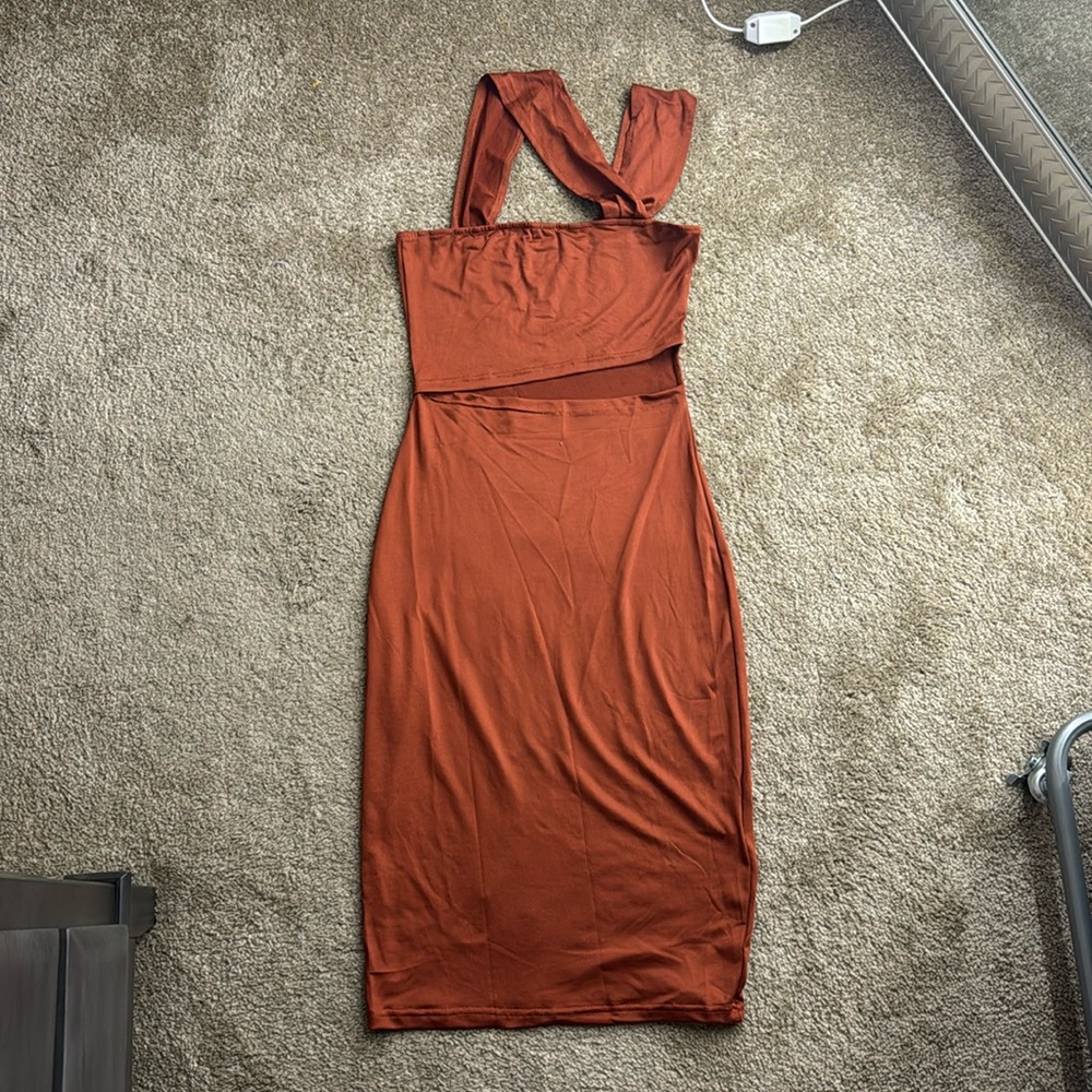 Asymmetrical Neck Cut Out Dress